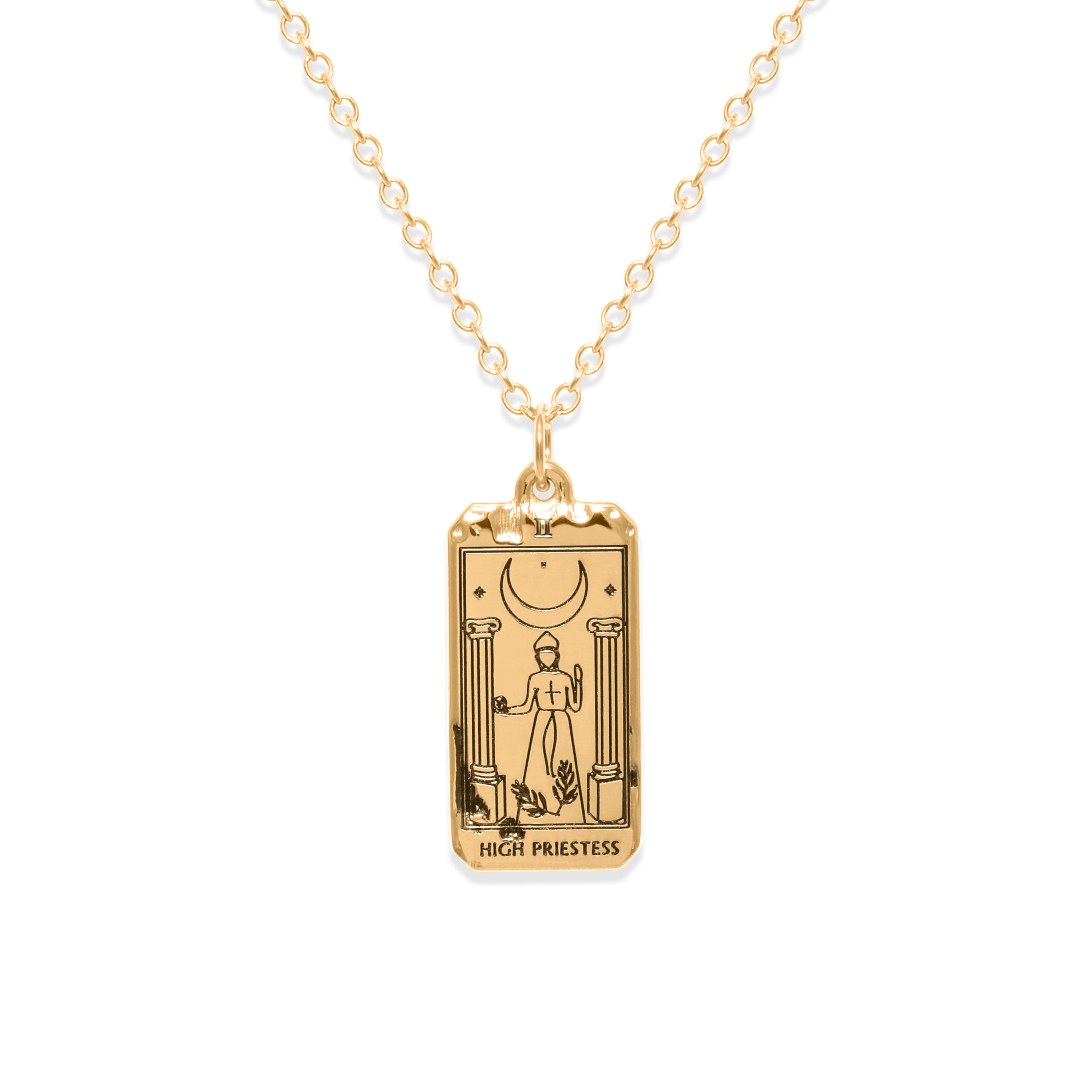 High Priestess Tarot Card Kette Jewelry jacko-wusch 925 Silver Gold Plated S (45cm) 