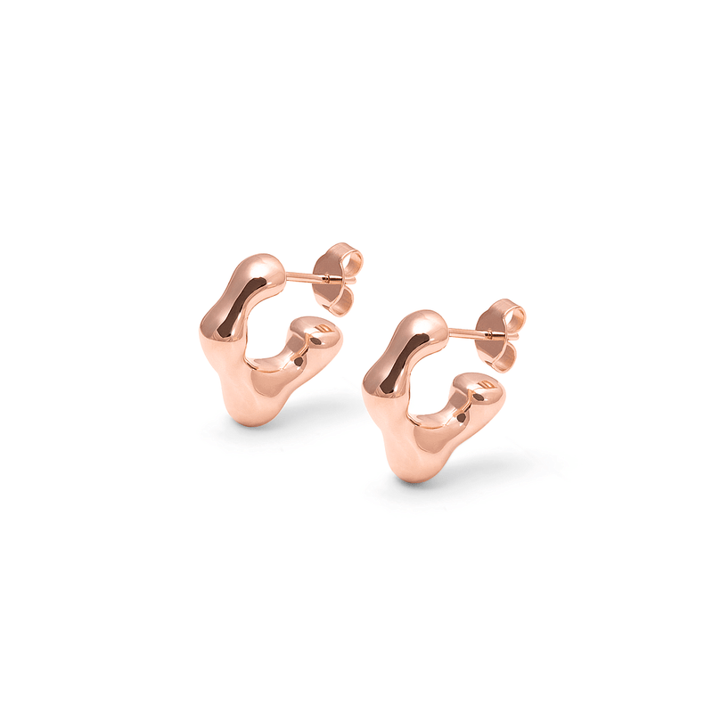 L’Or Liquide Mini Ear hoops Jewelry teetharejade 925 Silver Rose Gold Plated 