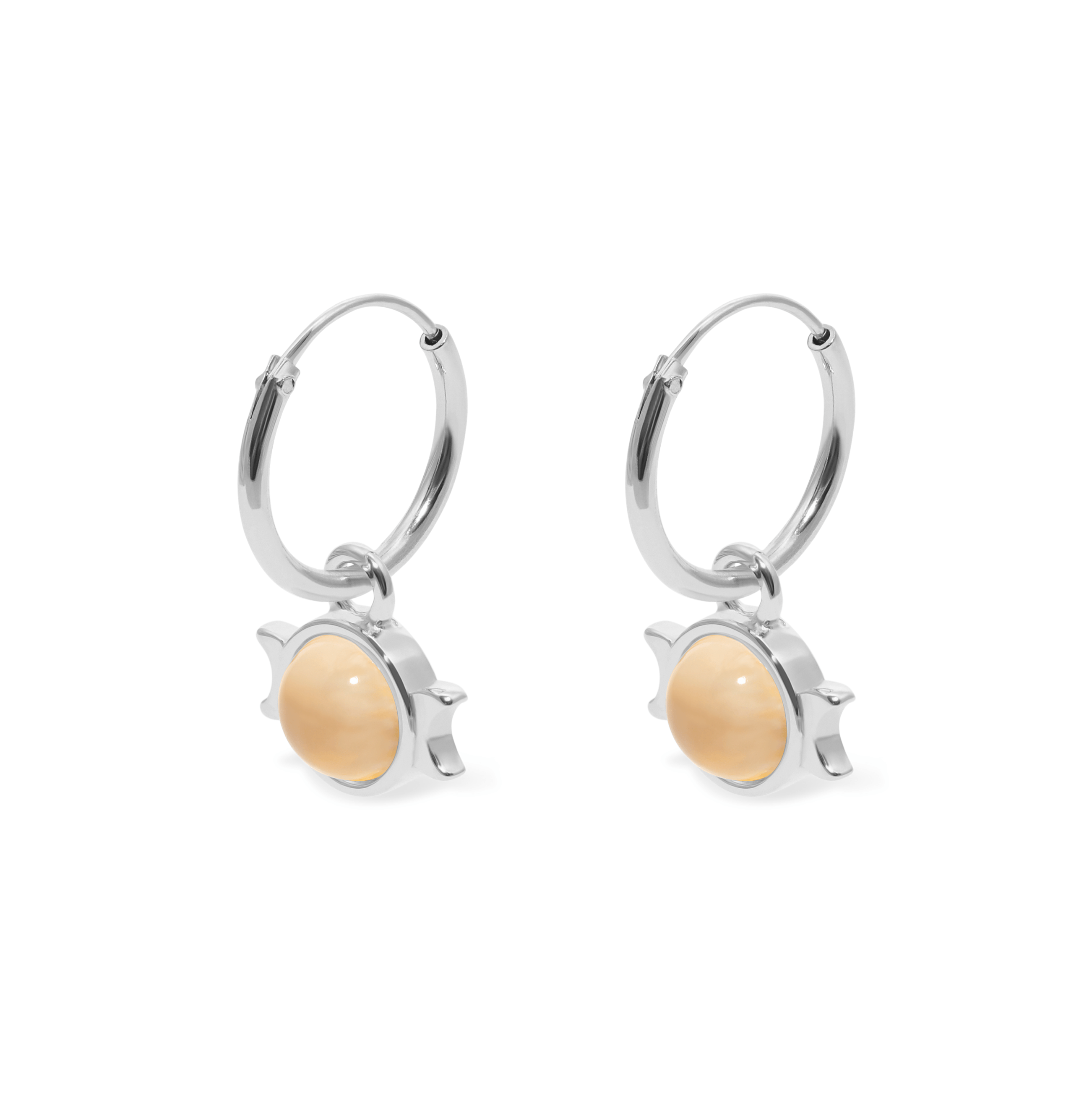Magic Spell Ear Hoops Nr.1 Mondstein Jewelry jacko-wusch 925 Silver 12mm 