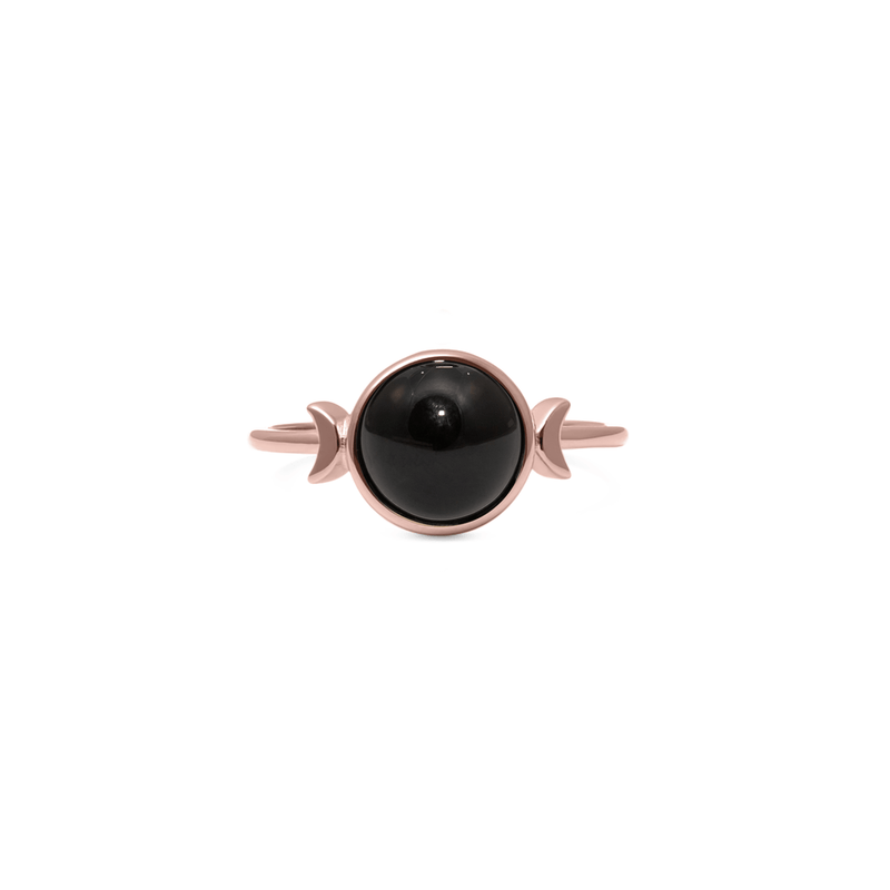 Magic Spell Ring Onyx Jewelry jacko-wusch 925 Silver Rose Gold Plated XS - 49 (15.6mm) 