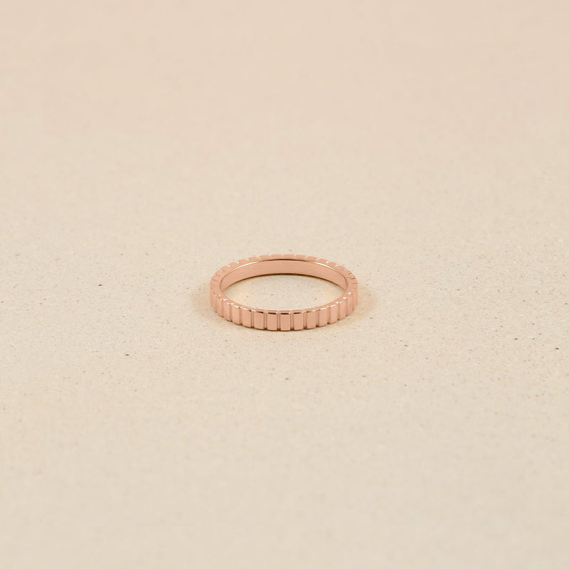 Ridged Ring Jewelry stilnest Rose Gold Vermeil S - 52 (16.6mm) 