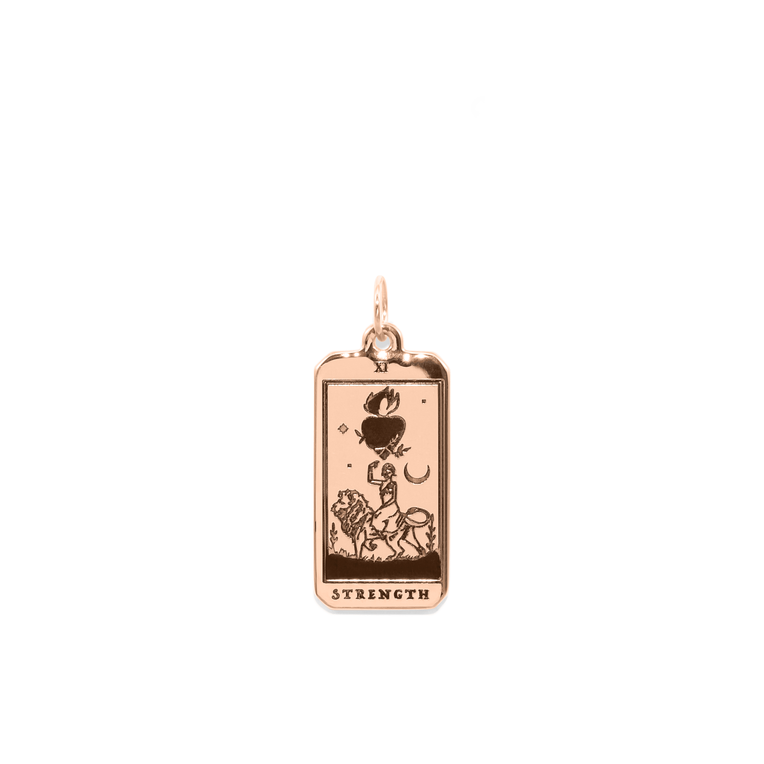 Strength Tarot Card Anhänger Jewelry jacko-wusch Rose Gold Vermeil 