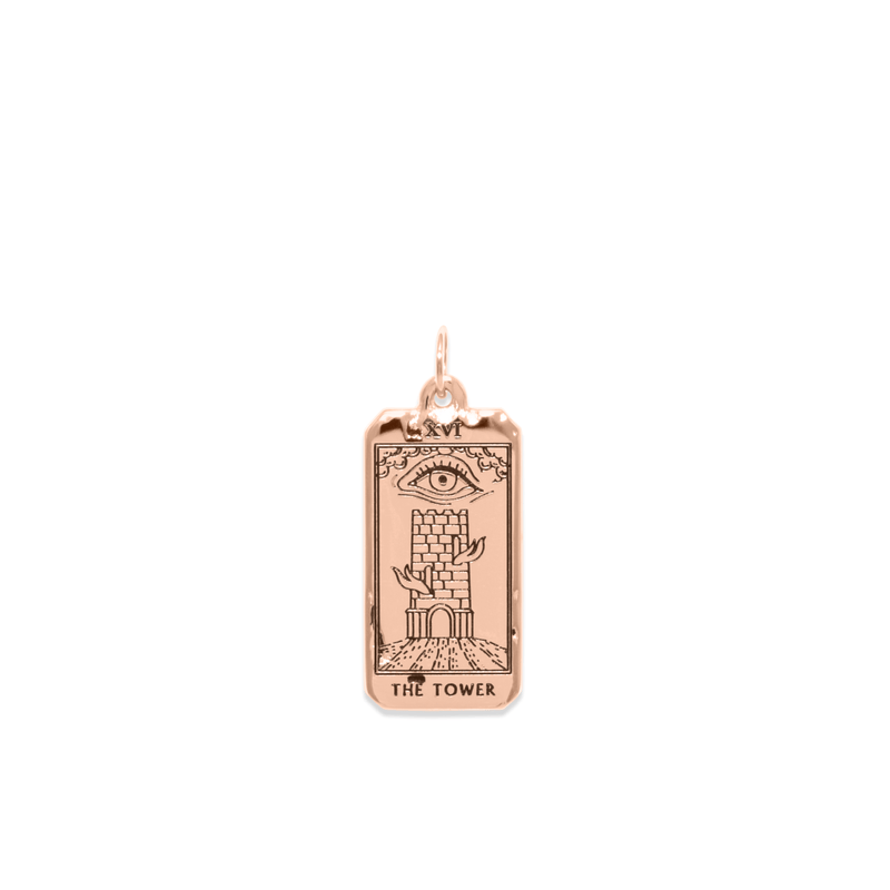 The Tower Tarot Card Anhänger Jewelry jacko-wusch 925 Silver Rose Gold Plated 