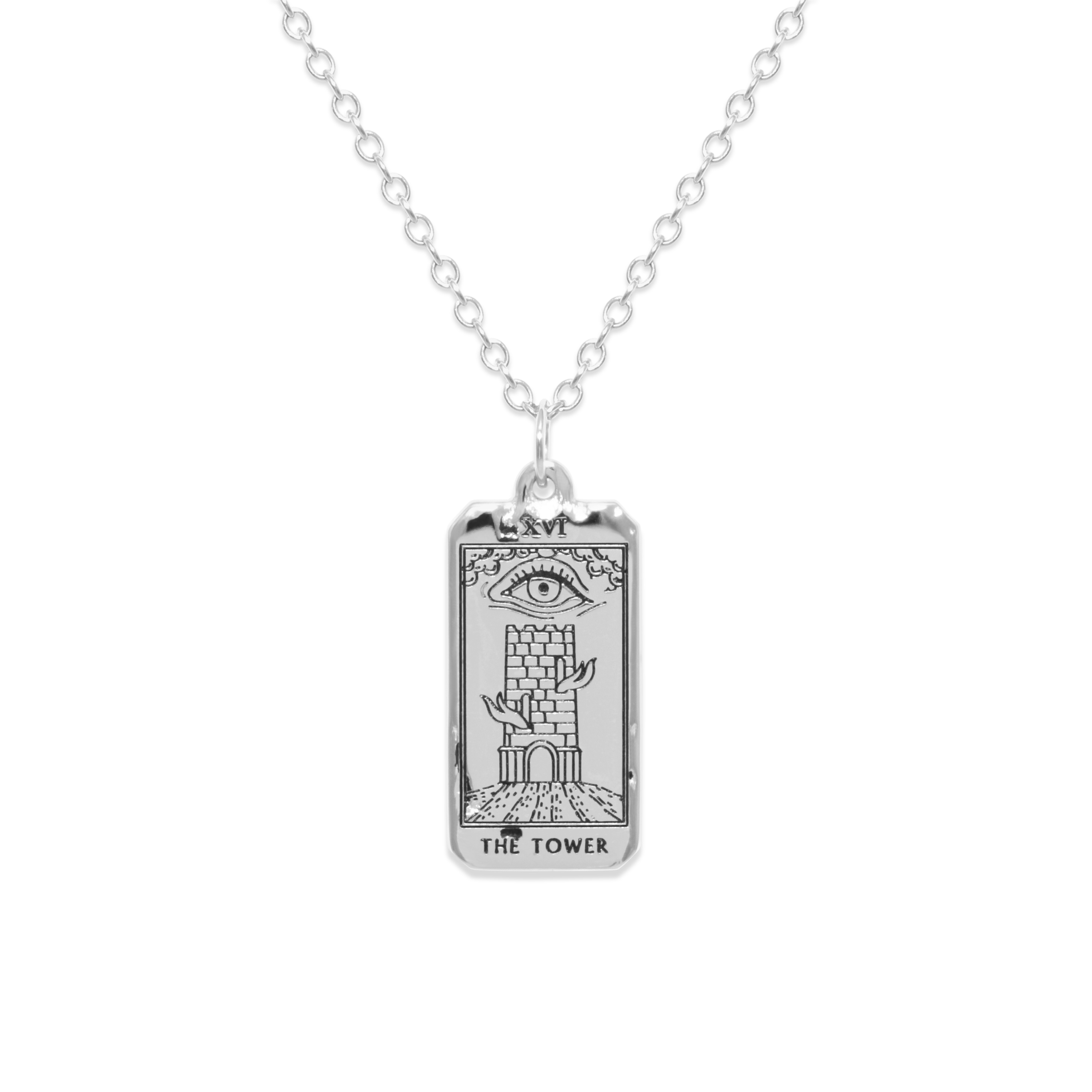 The Tower Tarot Card Kette Jewelry jacko-wusch 925 Silver S (45cm) 