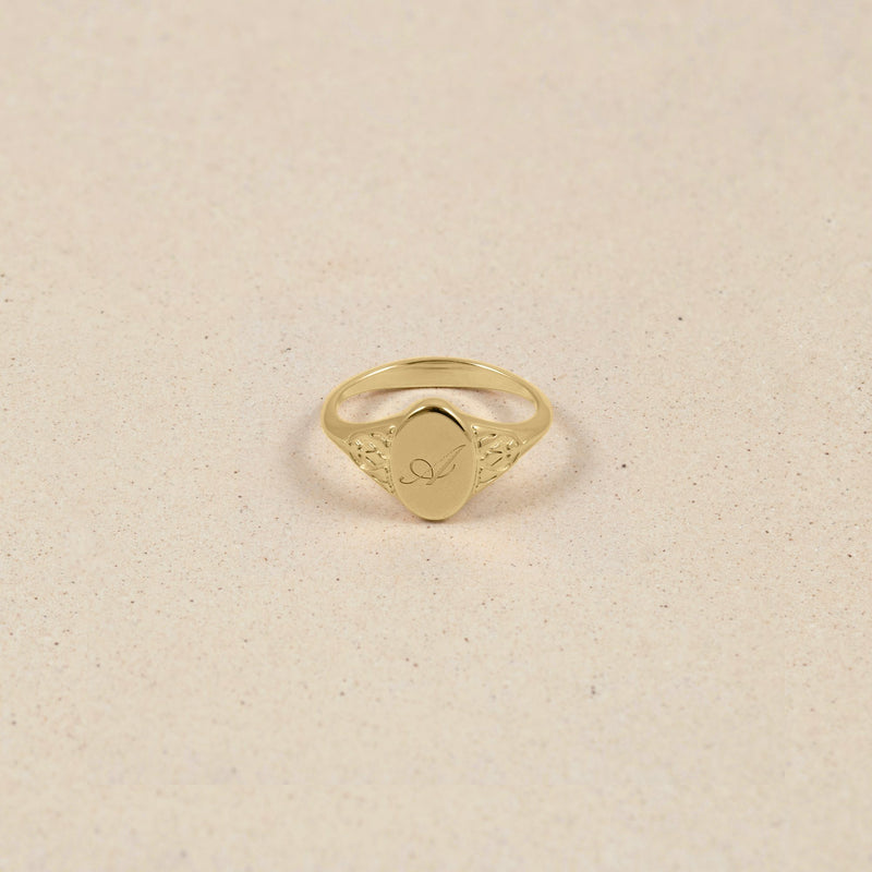 Victorian Initial Ring 14k Massivgold Jewelry stilnest 14k Massivgold XS - 49 (15.6mm) 
