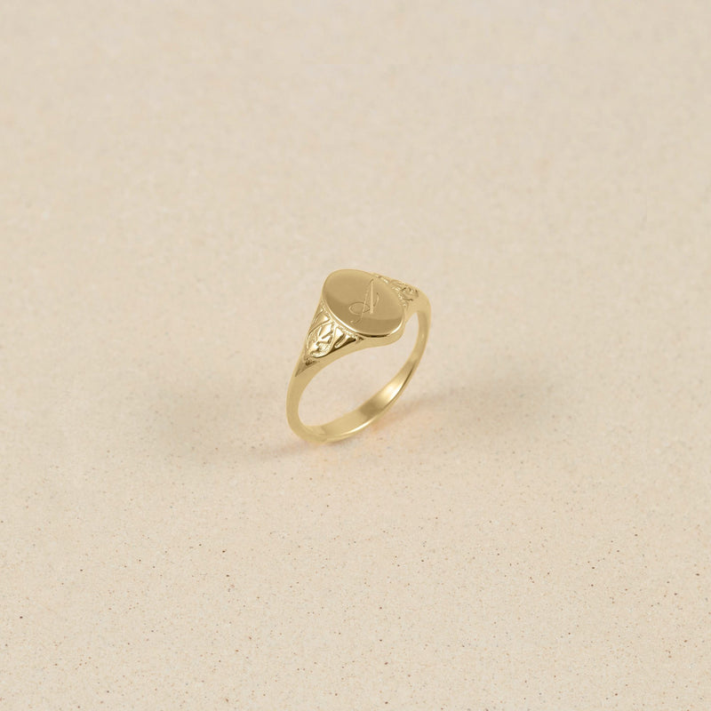 Victorian Initial Ring 14k Massivgold Jewelry stilnest 