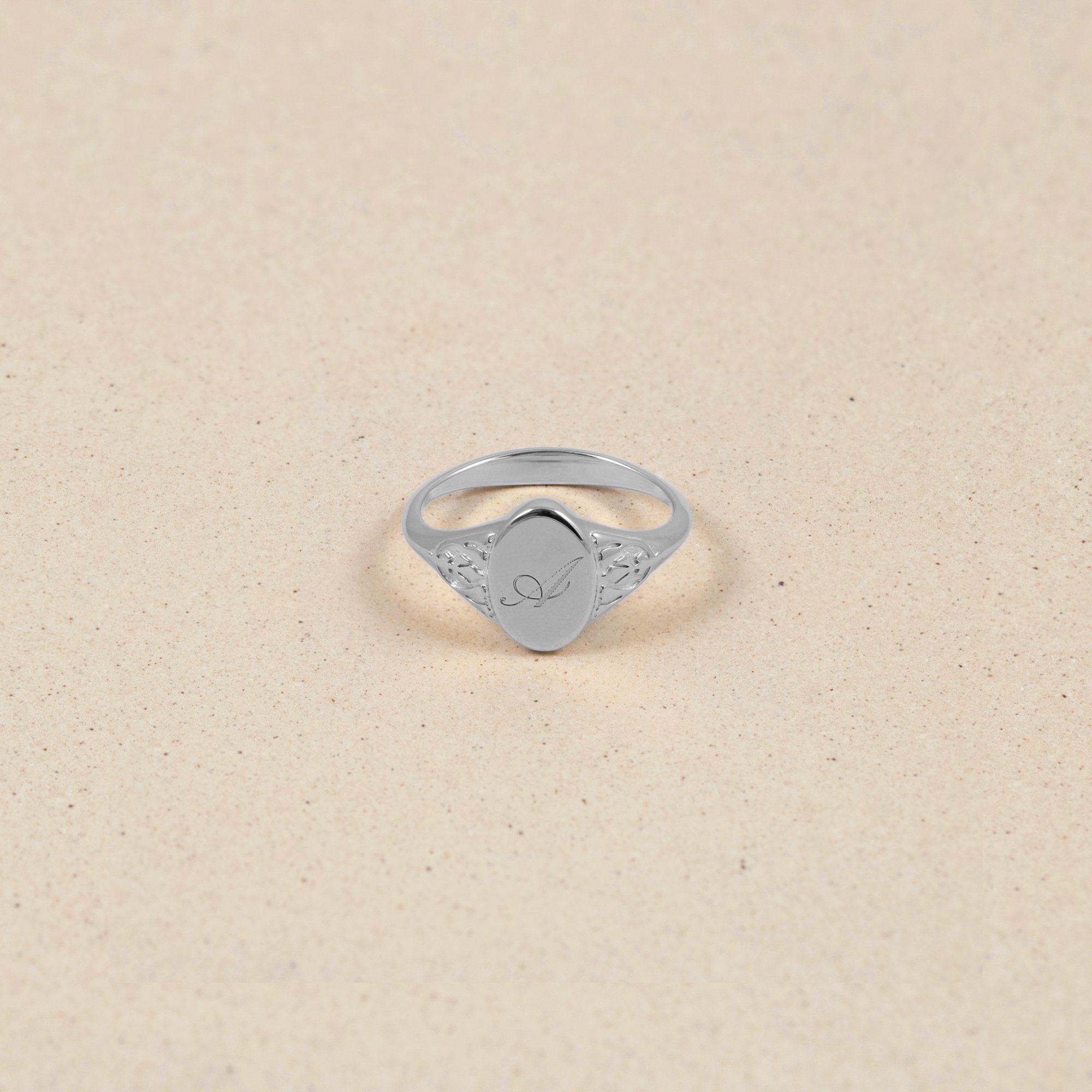 Victorian Initial Ring Jewelry stilnest 925 Silver XS - 49 (15.6mm) 